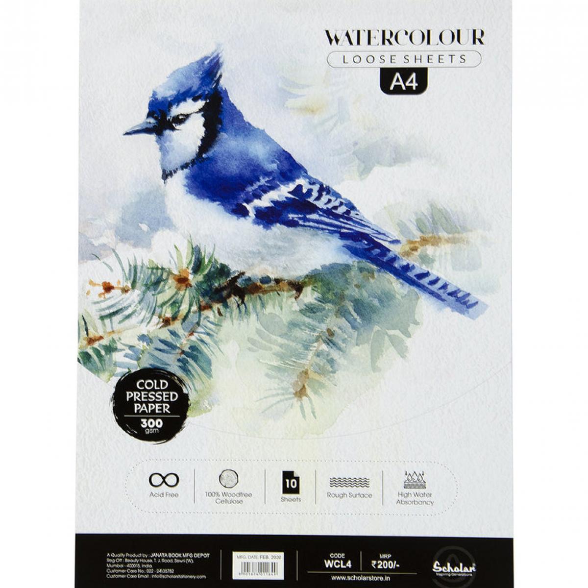 Watercolour Loose Sheets A4 (Cold Pressed) - 300 GSM