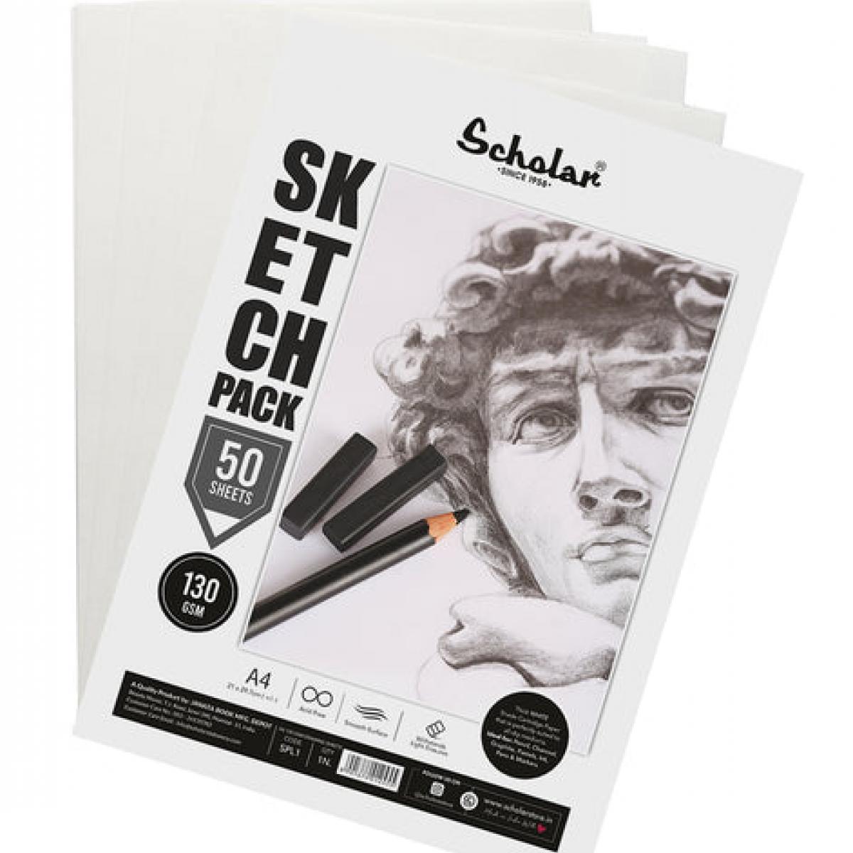 Sketch Pack A4- 130 GSM (White Paper)