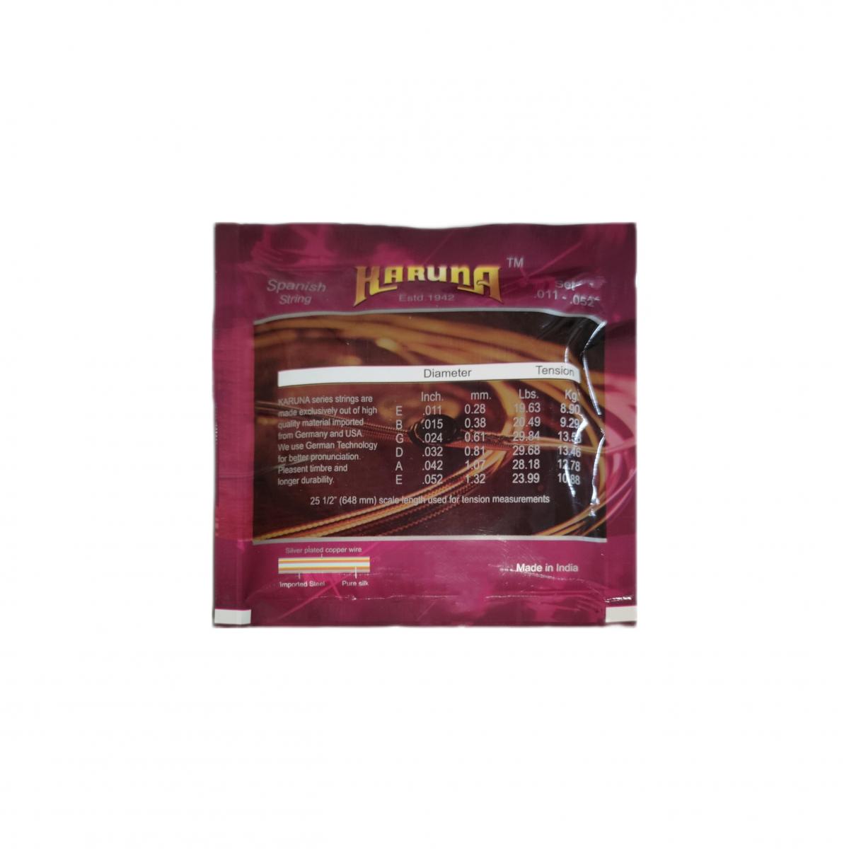 Karuna Acoustic Spanish Guitar String Set (6 Strings) Custom Set 0.011-0.052