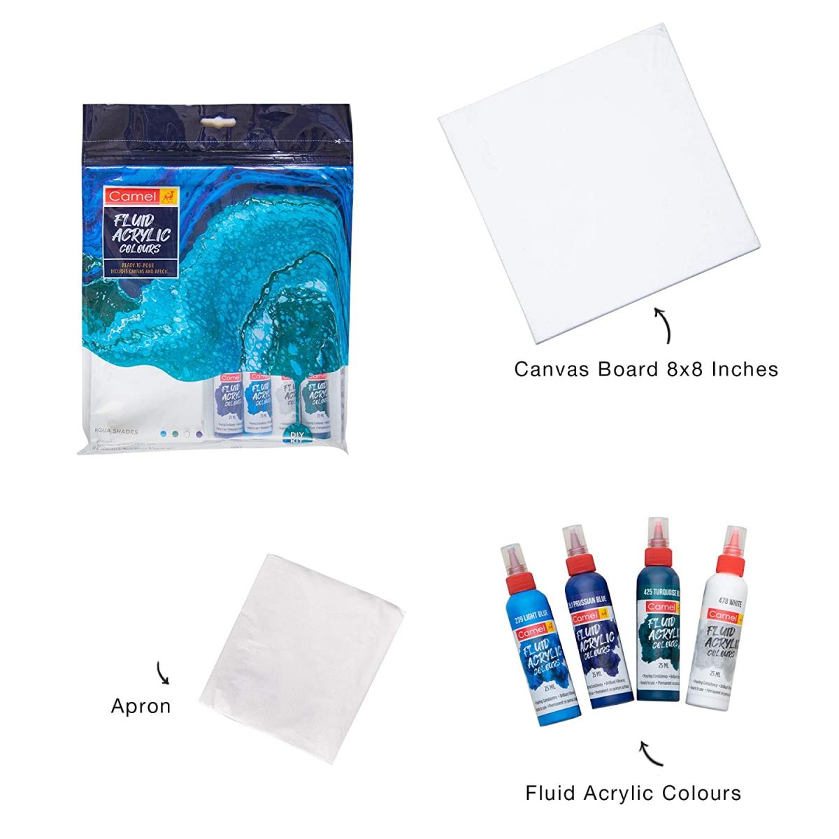 Camel Fluid Acrylic Kit - Aqua Series