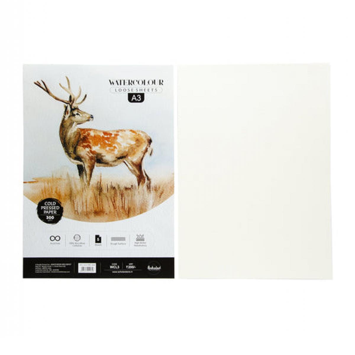 Watercolour Paper Loose Sheets A3 (Cold Pressed) - 300 GSM